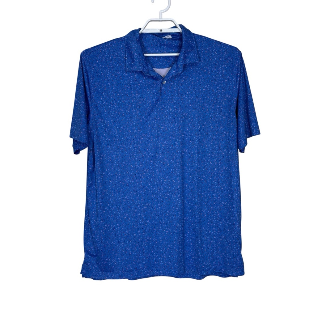 Peter Millar Featherweight Polo Mens XL Drink Golf All Over Print UPF 50+